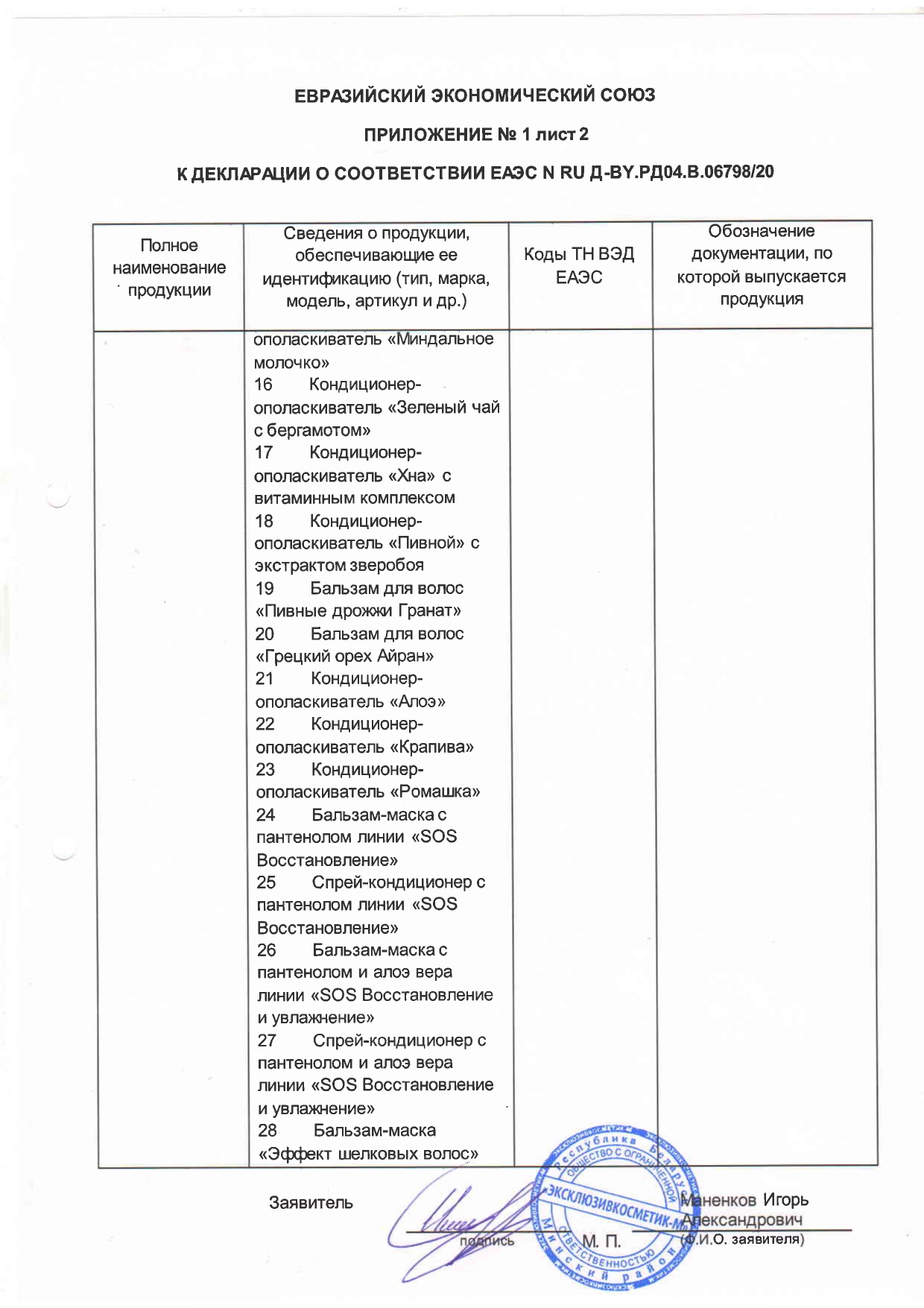 Декларация доп №2